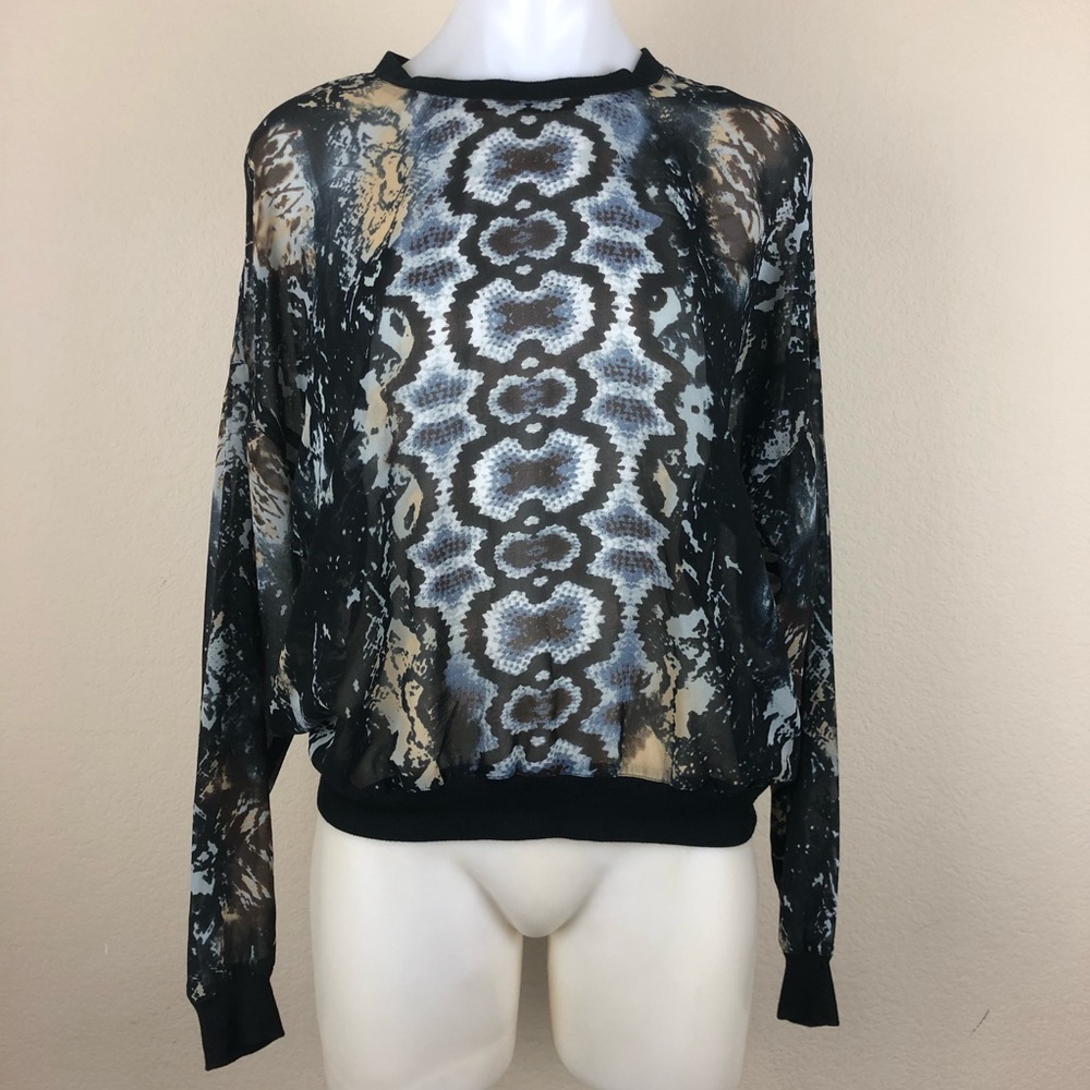 Cabi Dressed Up Python Print Sweatshirt Style 572 - image 1